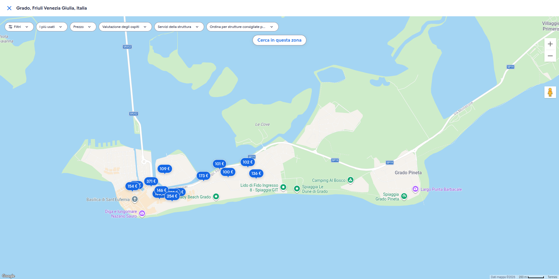 Mappa di Grado – cerca hotel e offerte